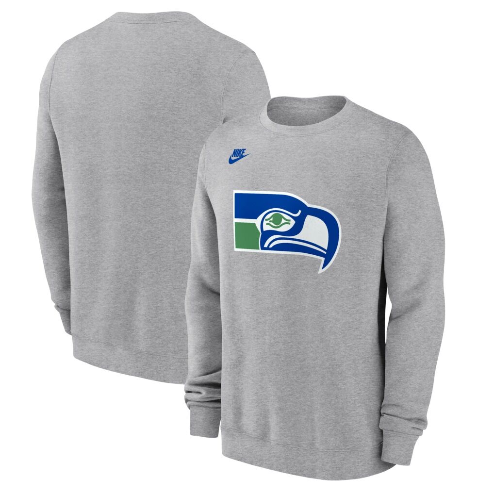 Seattle Seahawks Nike Vintage Osprey Head Club Sweatshirt - Heather Gray