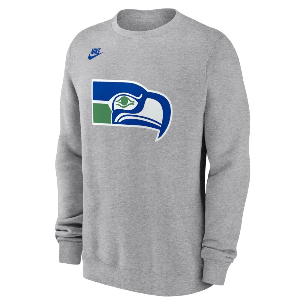 Seattle Seahawks Nike Vintage Osprey Head Club Sweatshirt - Heather Gray
