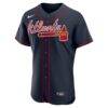 Drake Baldwin Atlanta Braves Nike Alternate MLB Awards Authentic Jersey - Navy - Back View