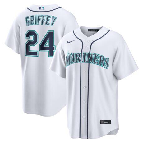 Ken Griffey Jr. Seattle Mariners Nike Home Replica Jersey - White - Front View