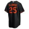 Pete Alonso Baltimore Orioles Nike Alternate Replica Jersey - Black - Detail View