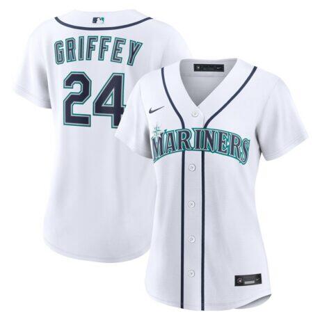 Ken Griffey Jr. Seattle Mariners Nike Women's Home Replica Jersey - White - Front View