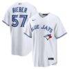 Shane Bieber Toronto Blue Jays Nike Home Replica Jersey - White - Front View
