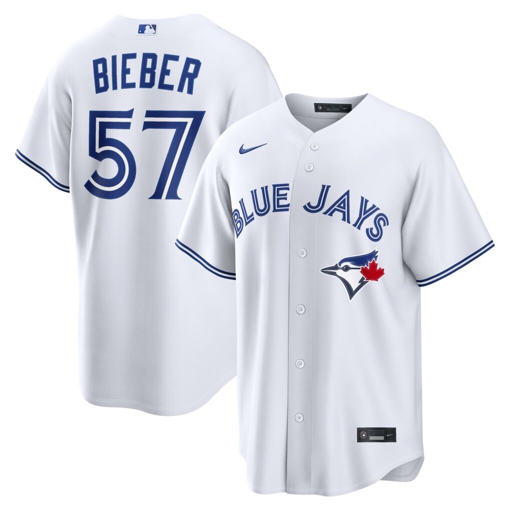 Shane Bieber Toronto Blue Jays Nike Home Replica Jersey