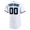 Miami Marlins Nike Home Authentic Custom Jersey - White - Detail View