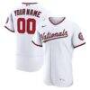 Washington Nationals Nike Home Authentic Custom Jersey - White - Front View