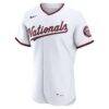 Washington Nationals Nike Home Authentic Custom Jersey - White - Side View