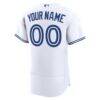 Toronto Blue Jays Nike Home Authentic Custom Jersey - White - Detail View