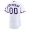Texas Rangers Nike Home Authentic Custom Jersey - White - Detail View