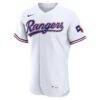 Texas Rangers Nike Home Authentic Custom Jersey - White - Side View
