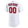 St. Louis Cardinals Nike Home Authentic Custom Jersey - White - Detail View