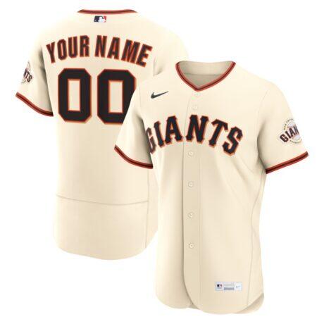 San Francisco Giants Nike Home Authentic Custom Jersey - Cream - Front View