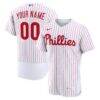 Philadelphia Phillies Nike Home Authentic Custom Jersey - White - Front View