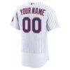 New York Mets Nike Home Authentic Custom Jersey - White - Detail View