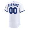 Kansas City Royals Nike Home Authentic Custom Jersey - White - Detail View