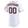 Houston Astros Nike Home Authentic Custom Jersey - White - Detail View