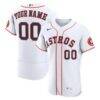 Houston Astros Nike Home Authentic Custom Jersey - White - Front View