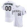 Colorado Rockies Nike Home Authentic Custom Jersey - White - Front View