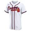 Atlanta Braves Nike Home Authentic Custom Jersey - White - Back View