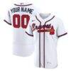 Atlanta Braves Nike Home Authentic Custom Jersey - White - Front View