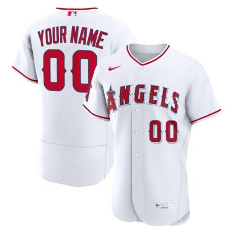 Los Angeles Angels Nike Home Authentic Custom Jersey - White - Front View