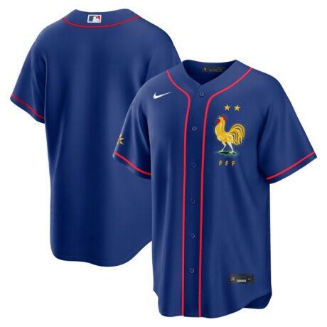 France National Team x MLB Nike Stadium Replica Jersey - Blue - Front View