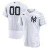 New York Yankees Nike Home Authentic Custom Jersey - White - Front View