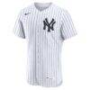 New York Yankees Nike Home Authentic Custom Jersey - White - Side View