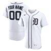 Detroit Tigers Nike Home Authentic Custom Jersey - White - Front View