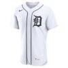 Detroit Tigers Nike Home Authentic Custom Jersey - White - Side View