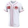Cincinnati Reds Nike Home Authentic Custom Jersey - White - Side View
