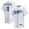 Rōki Sasaki Los Angeles Dodgers Nike Replica Jersey - White - Front View