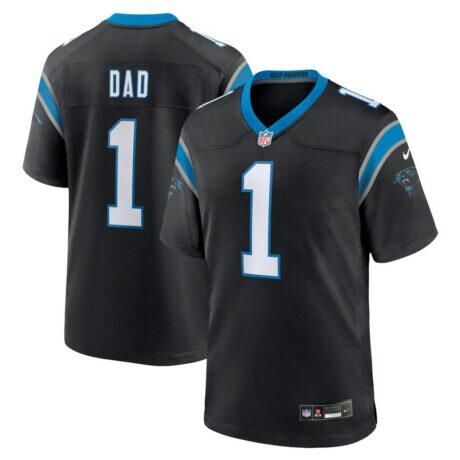 Number 1 Dad Carolina Panthers Nike Game Jersey - Black - Front View