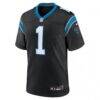 Number 1 Dad Carolina Panthers Nike Game Jersey - Black - Side View
