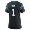 Number 1 Mom Carolina Panthers Nike Women's Game Jersey - Black - Detail View