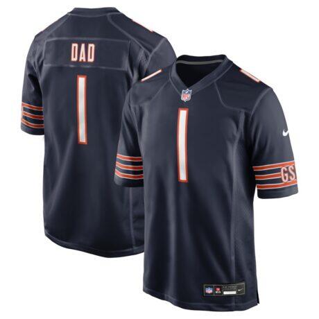 Number 1 Dad Chicago Bears Nike Game Jersey - Navy - Front View