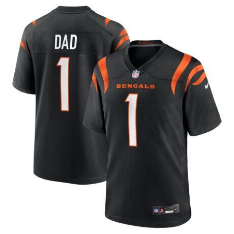 Number 1 Dad Cincinnati Bengals Nike Game Jersey - Black - Front View
