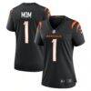 Number 1 Mom Cincinnati Bengals Nike Women's Game Jersey - Black - Front View