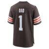 Number 1 Dad Cleveland Browns Nike Game Jersey - Brown - Detail View