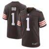 Number 1 Dad Cleveland Browns Nike Game Jersey - Brown - Front View