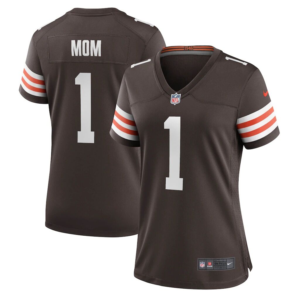 Number 1 Mom Cleveland Browns Nike Women's Game Jersey