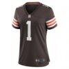 Number 1 Mom Cleveland Browns Nike Women's Game Jersey - Brown - Side View