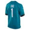 Number 1 Dad Jacksonville Jaguars Nike Game Jersey - Teal - Detail View