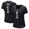 Number 1 Mom Las Vegas Raiders Nike Women's Game Jersey - Black - Front View
