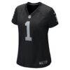 Number 1 Mom Las Vegas Raiders Nike Women's Game Jersey - Black - Side View