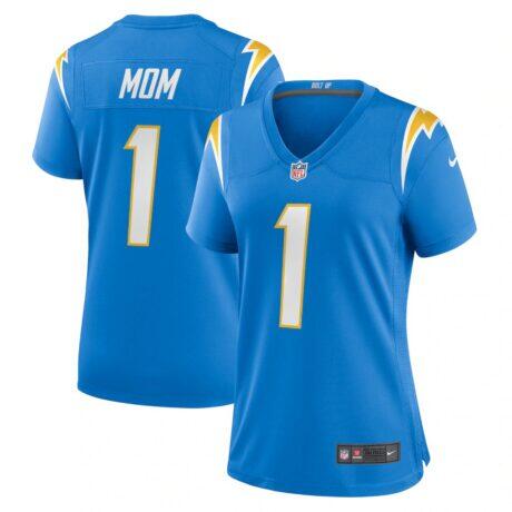 Number 1 Mom Los Angeles Chargers Nike Women's Game Jersey - - Front View