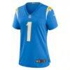 Number 1 Mom Los Angeles Chargers Nike Women's Game Jersey - - Side View