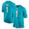 Number 1 Dad Miami Dolphins Nike Game Jersey - - Front View