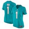 Number 1 Mom Miami Dolphins Nike Women's Game Jersey - - Front View