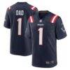 Number 1 Dad New England Patriots Nike Game Jersey - Navy - Front View